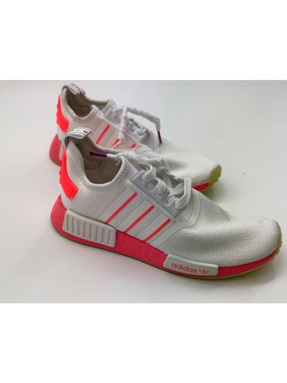 Adidas NMD_R1 Womens Shoes White & Neon Pink Size 7 Lightweight Sneakers - Picture 2 of 11